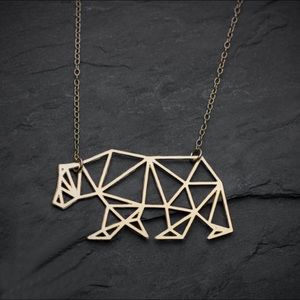 Geometric Bear Gold Necklace